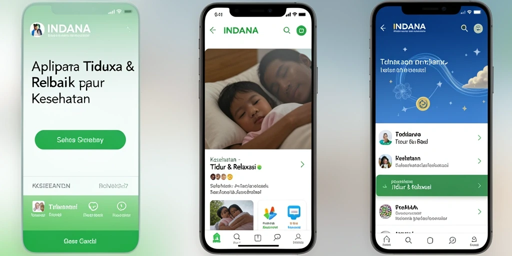 Tampilan utama INDAAA yang menenangkan dan fungsional untuk Tidur & Relaksasi.