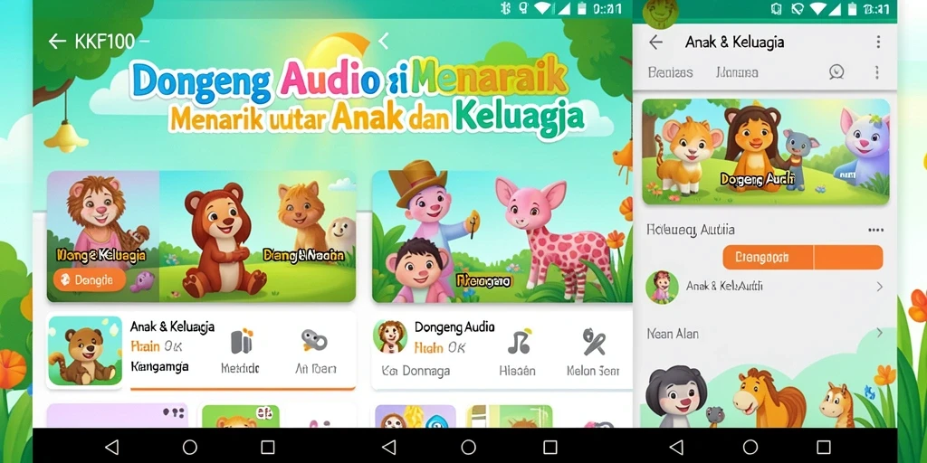 Tampilan antarmuka pengguna KPK100 yang ramah dan interaktif untuk anak-anak.