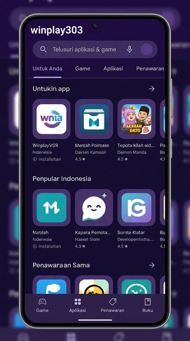Tampilan katalog aplikasi winplay303